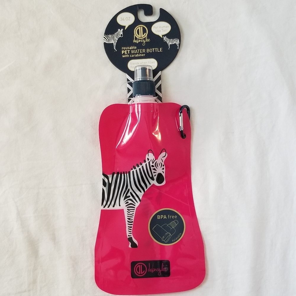 Reusable Water Bottle Pink Zebra